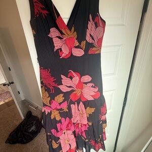 Floral Dress - Black and Pink